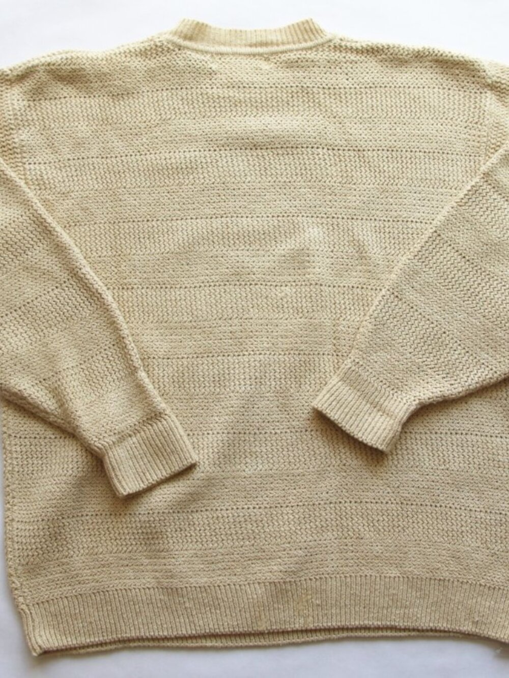 VINTAGE ca. 2000 STRUCTURE Ecru Pullover Sweater - Size M - 55% Ramie 45% Cotton - Picture 2 of 5